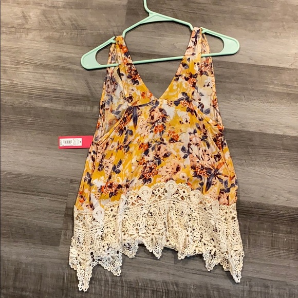 Floral tank top with lace detail - Picture 3 of 3